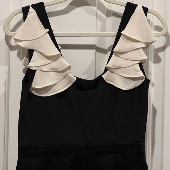 NWT: JAY GOODFREY BLACK & WHITE RUFFLE DRESS, SZ: 4 - Picture 9 of 15